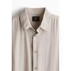 H M Regular Fit Crinkle sHirt Grey
