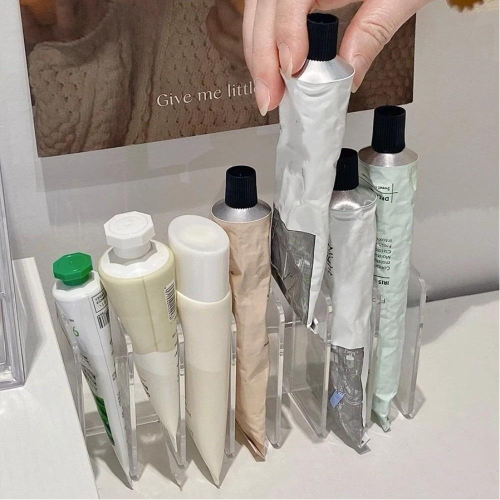 Quality Plastic 7-Slot Cosmetic Organizer Transparent Multi-Functional Table Sorting Box Makeup Holder Office