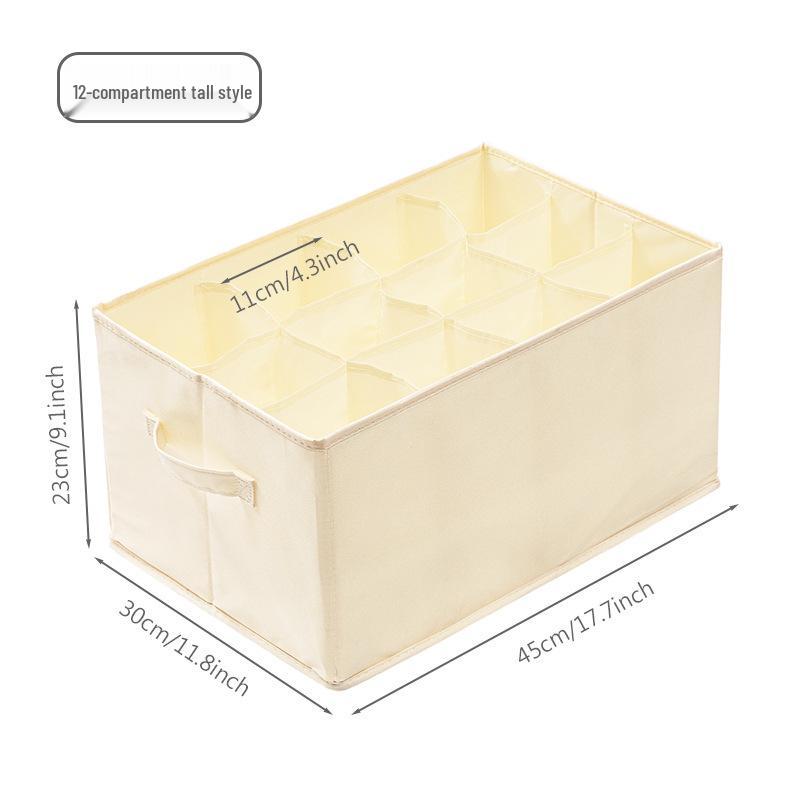 47cm Foldable Cotton Underwear Organizer for Wardrobe Drawer - Extended Version