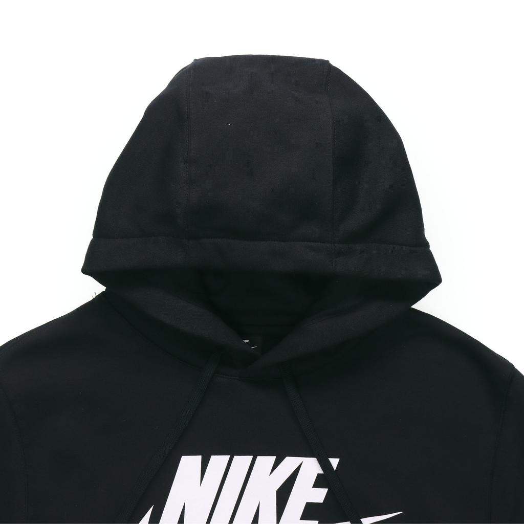 Nike Club Fleece Print Pullover Hoodie with Plush Lining Men Hoodie Black BV2974-010