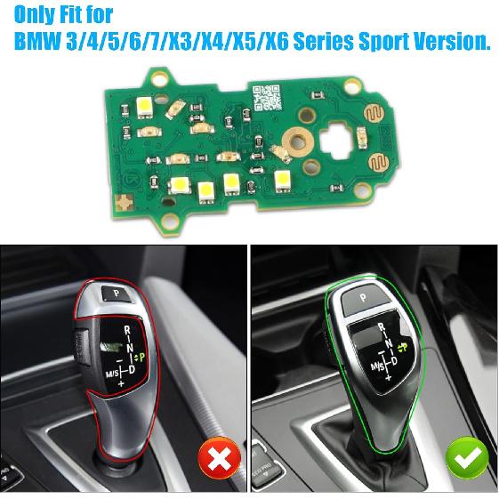 Jaronx Compatible with BMW Gear Shift Circuit Board for 3'F30 F34 GT/4'F36/5'F10/6'F06/7'F01 F02/X3 F25/X4 F26/X5 F15/X6 F16, Gear Shift Knob LED