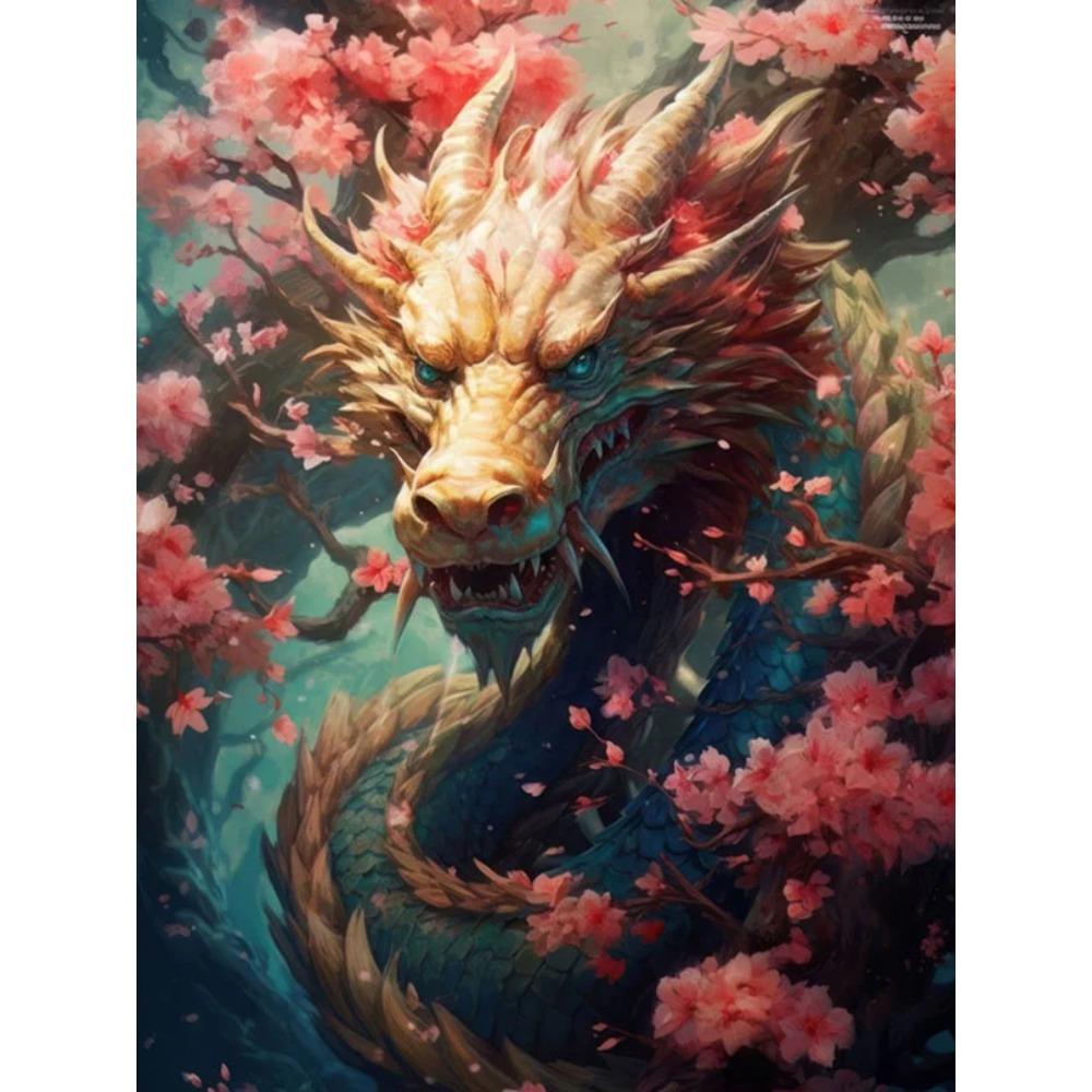 Diamentowe malowanie Pełne wiertło Sztuka Przystojny kwiat smok Okrągły obraz diamentowy Ręcznie robiony gwiazda kot Diy Diamentowy obraz mozaikowy Dekoracja domu