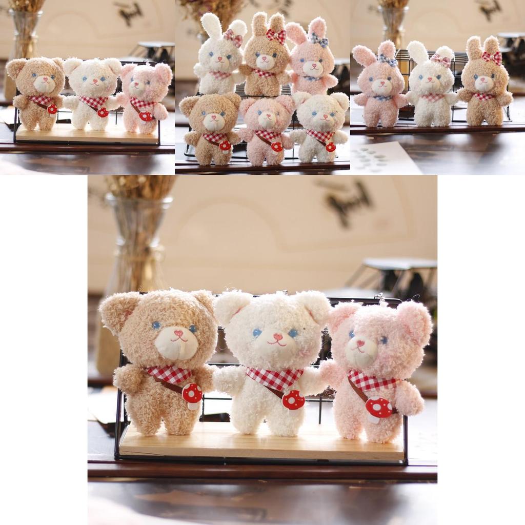 Adorable Plush Bear Keychain Soft Toy Cute Rabbit Backpack Pendant Wholesale