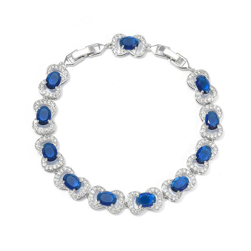 Wholesale of New Exquisite Oval Bow Candy Zircon Bracelets for Ladies with Niche Designs