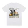 Funny Forklift Certified Operator Print T-Shirt Men Vintage Fashion Short Sleeve T-shirts Pure Cotton Oversized Summer T Shirts