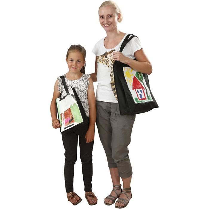 Sac Creative avec façade en plastique 42 x 34 x 12 cm - Noir - Enfant - Mixte