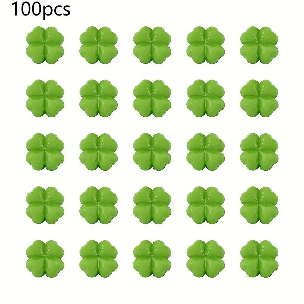 

100pcs Saint Patrick s Day Acrylic Beads Lucky Faceted Clover Transparent Green for Home Party Decor Jewelry Necklace Making