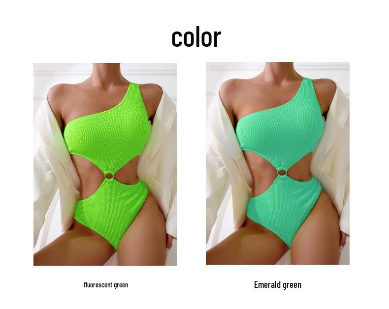 Women's Fashionable Conservative Slim-Fit One-Piece Swimsuit with High Elasticity - European and American Style