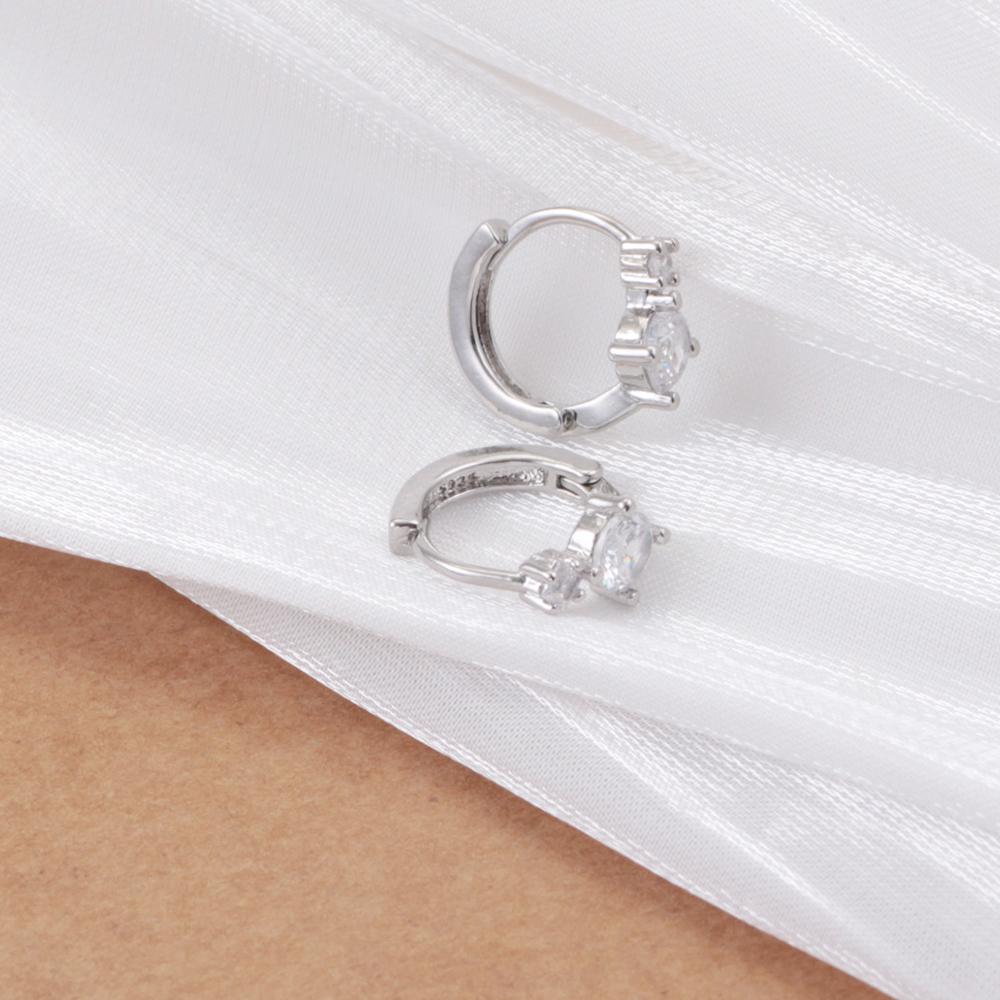 Серьги из стерлингового серебра 925 пробы, простые, сверкающие цирконы, модные, темпераментные, подходят для женщин, циркон