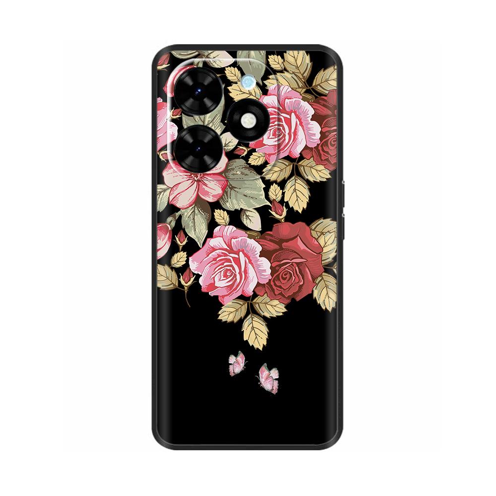 For Tecno Spark Go 2024 Case Luxury Flower Painted Capa Silicone Soft Cover For Tecno SparkGo 2024 BG6 Shockproof Phone Shell