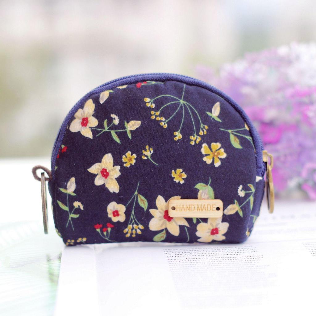 Geldbörse im pastoralen Stil mit Blumenmuster – kleine Stofftasche für Mädchen
