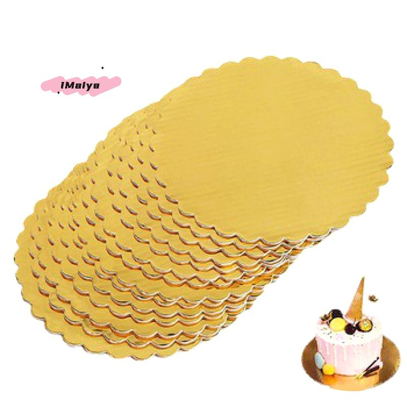 Goldene runde Kuchenplatten 4/5/6/7/8/10 Zoll Kreis Pappe Basis Cupcake Dessert Tablett für Geburtstagsparty Kuchen Dekoration Zubehör
