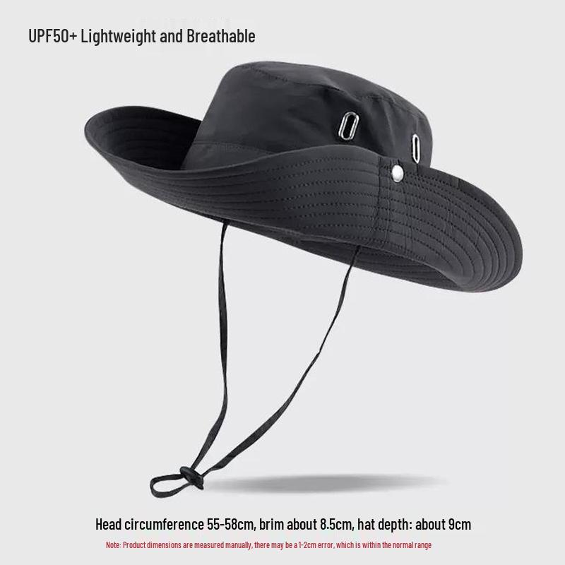 

Мужская и женская быстросохнущая шляпа от солнца с широкими полями для рыбалки, походов и отпуска - Защита от УФ-лучей 55-58cm темно-серого