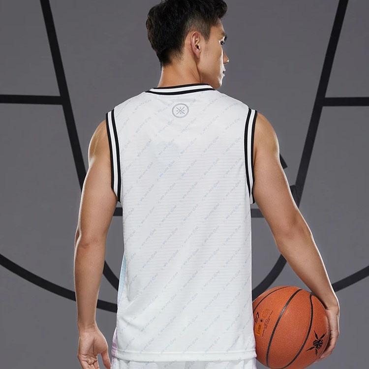 Li-Ning Reflective Sports Competition Basketball Vest Men Tops Off-White AAYS007-5