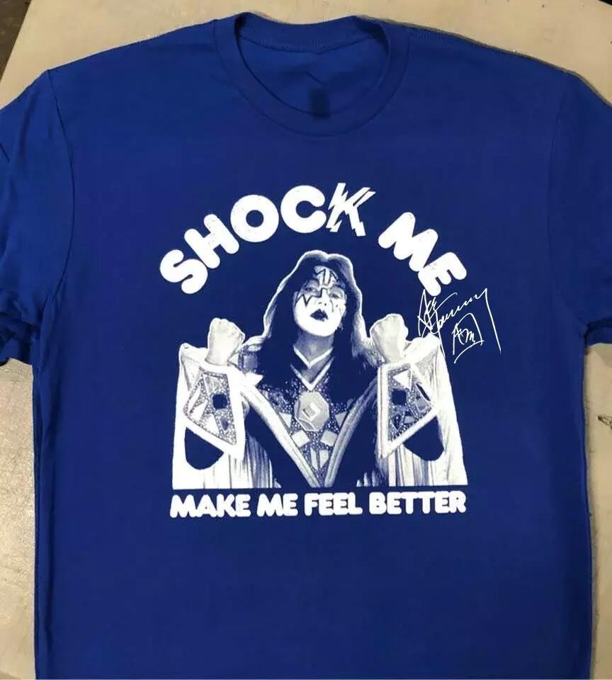 SALE Vtg Ace Frehley Shock Me Cotton Blue All Size Unisex Shirt Unisex T-Shirt L