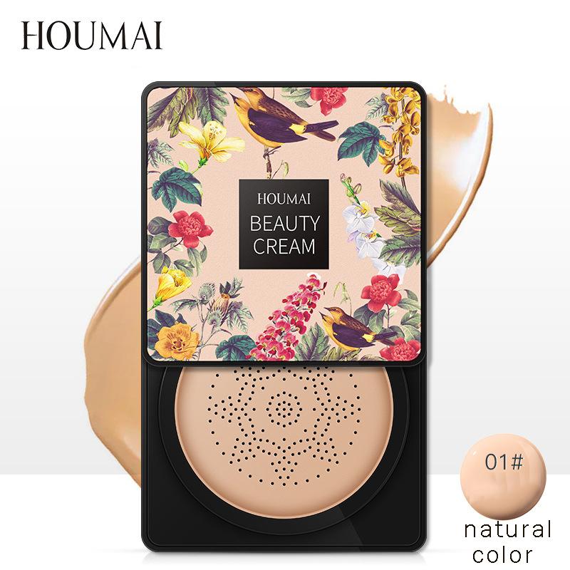 HOUMAI Small Mushroom Head Cushion Cream Light and Breathable Concealer Isolation Bb Cream Liquid Foundation