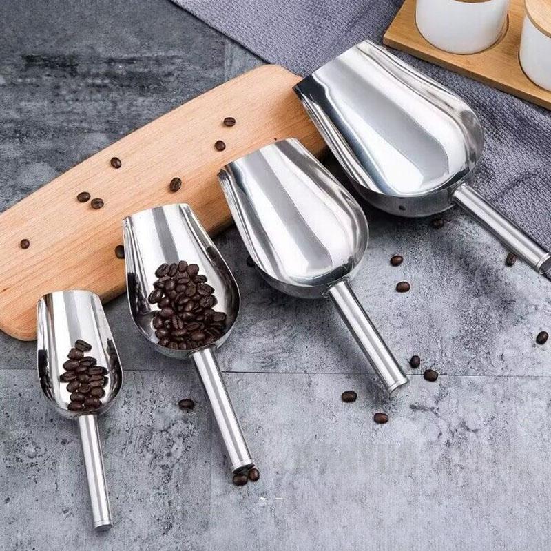 Stainless Steel Shovel Metal Multifunctional Ice Shovel Food Measuring Spoon Coffee Bean Flour Shovel Home Kitchen Accessories