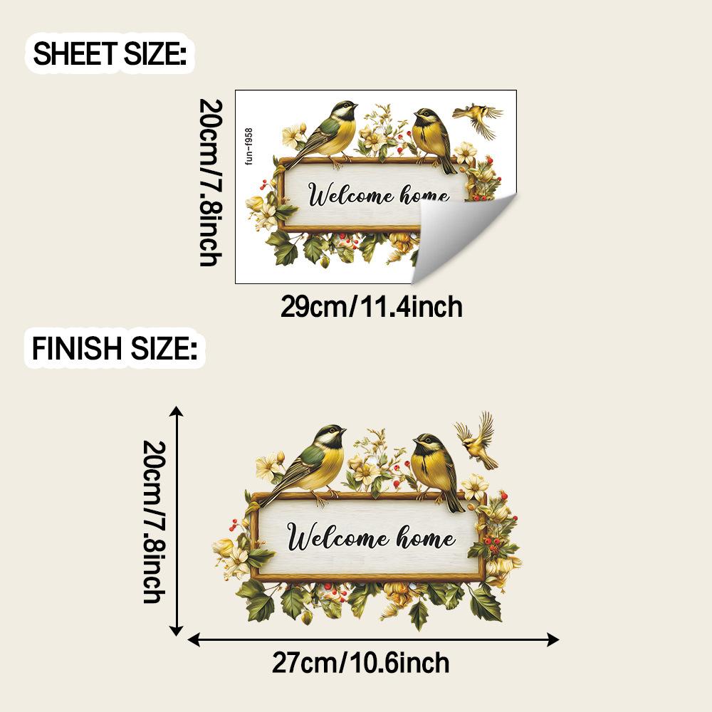 

Расписанные цветы Приветственные знаки и Колибри Гостиная Домашняя Дверь Украшение и Украшающие Наклейки