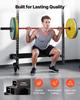 Folding Power Cage, Wall-Mounted Power Rack Squat Rack, Multifunctional Strength Training Workout Equipment with Landmine Holder, Adjustable J-Hooks &