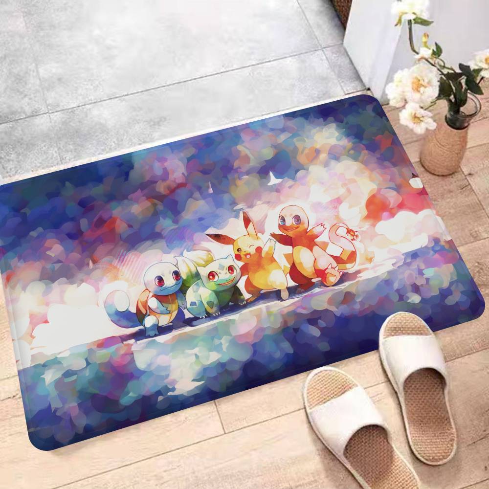 Cute P-Pokemones Anime Kitchen Mat Cheaper Anti-slip Modern Living Room Balcony Printed Modern Home Decor