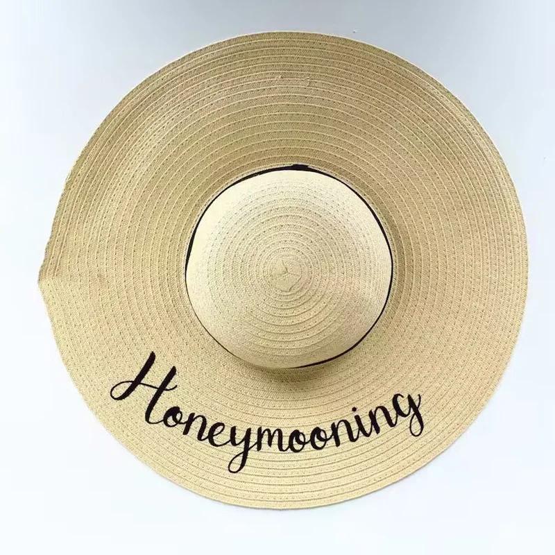 Bride To Be Just Married Honeymoon Summer Beach Sun Hat Destination Wedding Bridal Shower Bachelorette Hen Party Decoration Gift