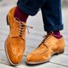 Fashion Suede Men Shoes Coffee Black  Breathable Lace-up Casual Shoes Oxfords Flock Handmade Dress Shoes