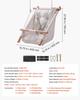 Baby Swing 30 kg Weight Capacity 3 Modes Canvas Hammock Swing White, for Indoor and Outdoor, 5-Point Harness and Tree Straps, Wooden Hanging Seat with