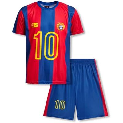 Boys Athletic Shorts Set - 2 Piece Short Sleeve Soccer Jersey Kids Shirt & Boys Soccer Shorts Youth Activewear Set
