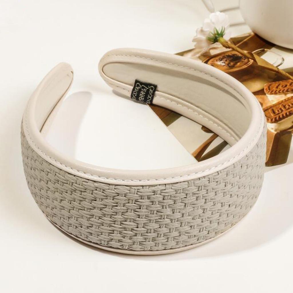 PROLY New Fashion Headband For Women Wide Side PU Leather Hairband Solid Color Turban Summer Travel Party Hair Accessories