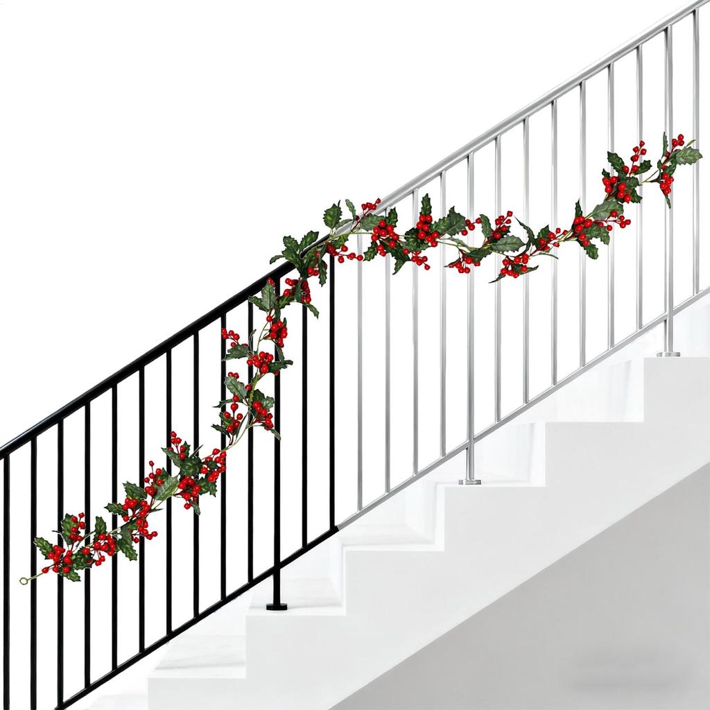 Artificial Hanging Plants Garland Plastic Red Berries Artificial Leaves For Christmas Home Wedding Table Party Garden Decoration