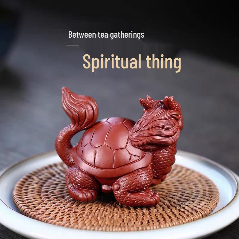 Handmade Yixing Zisha Dragon Turtle Tea Pet for Tea Ceremony