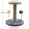 Sturdy Small Cat Tree with Scratching Column, Hanging Mouse and Spring Ball - Ideal Kitten Furniture