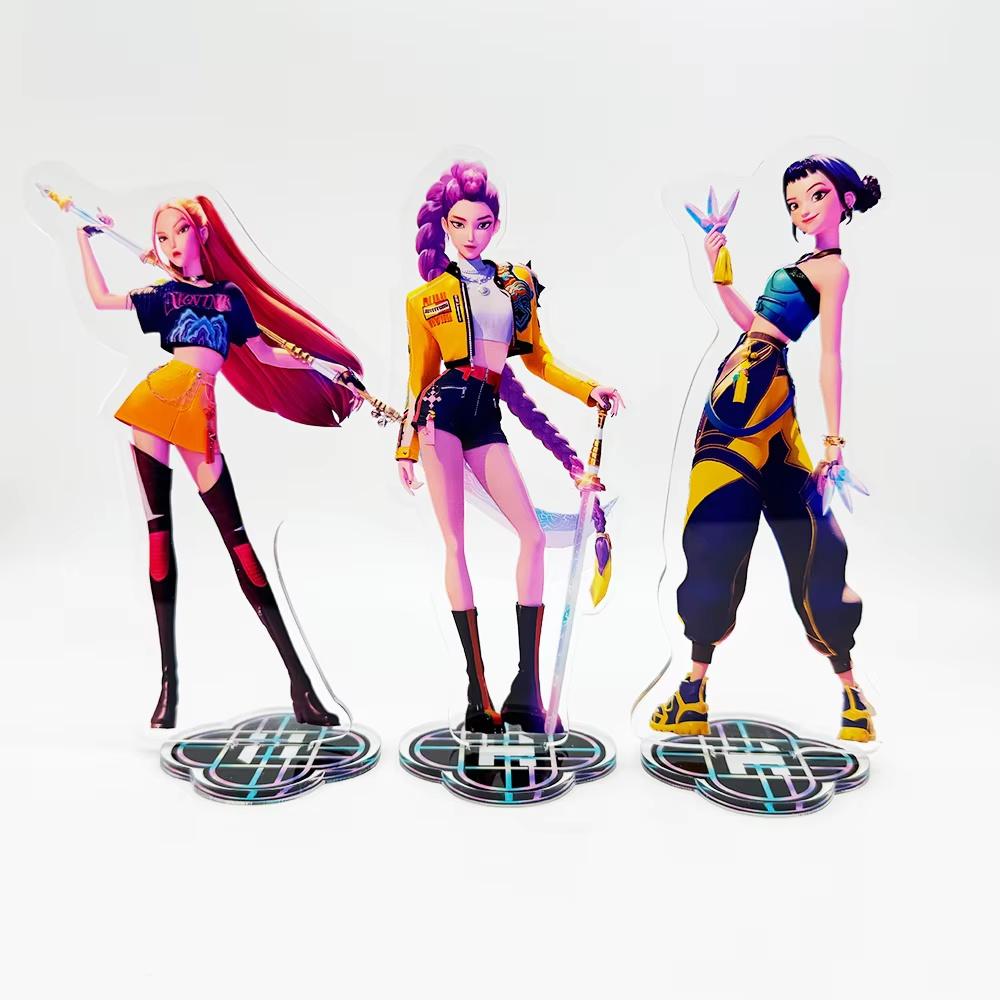 KPop Demon Hunters Superstar Mira Rumi Zoe Acrylic KeyChain Standing Plates Backpack Decoration Pendant Ornament Accessories Toy