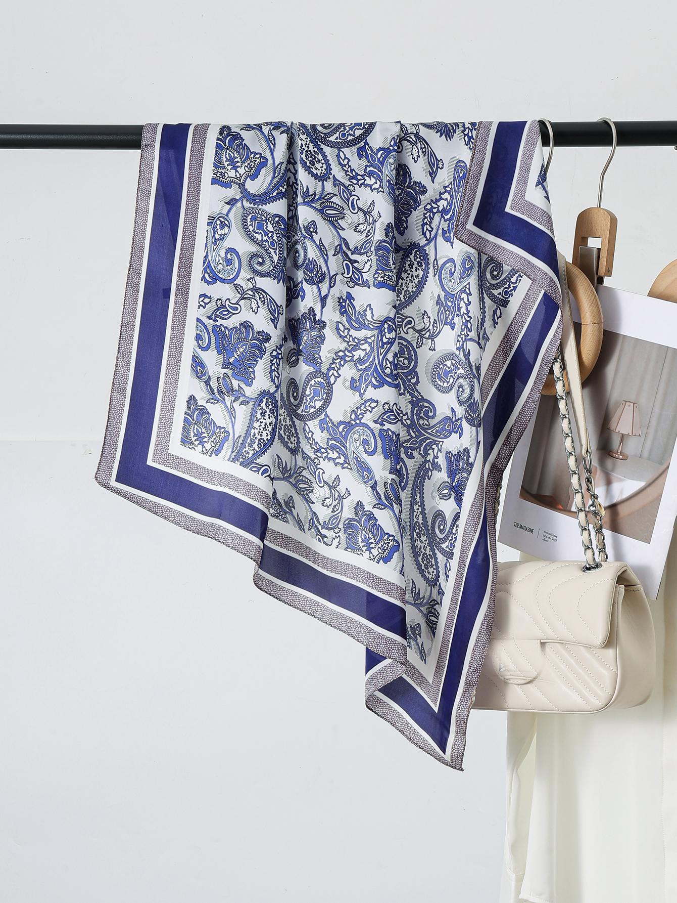 

70Cm Cashew Print Silk Square Scarf Women Satin Kerchief Hairband Neckerchief Head Hijab Lady Headband Foulard Bag Ribbon Shawl 70X70cm