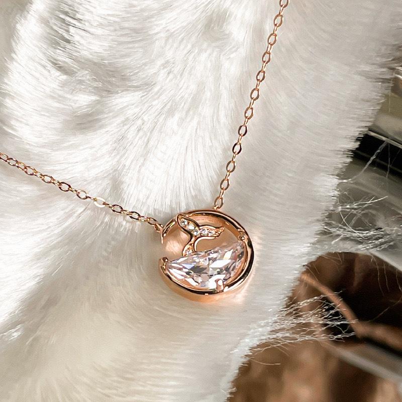 

Ожерелье в виде китового хвоста, женское, легкое, роскошное, нишевый дизайн, высококачественная подвеска в виде русалки, цепочка на ключицу, ювелирное украшение