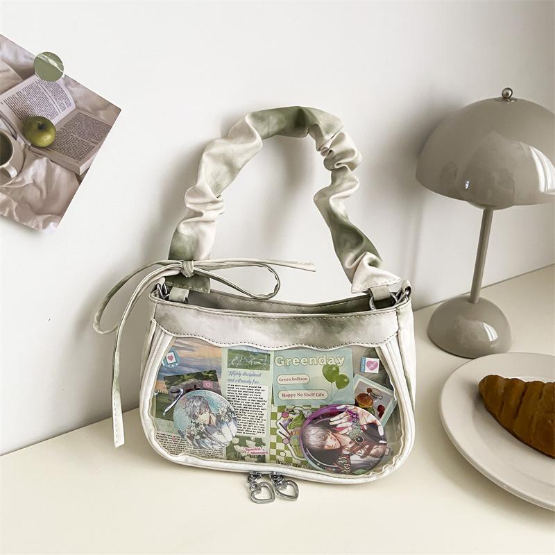 Japanese two-dimensional original pain bag ink tie-dye gradual change sweet underarm bag women's small food folds shoulder bag