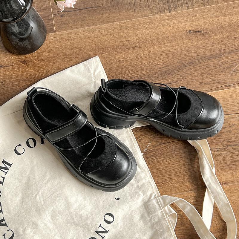 Fashion Autumn Chunky Women Mary Jane Shoes Fashion Shallow Butterfly-knot Platform Sneaker Woman Casual Flats Outdoor Cute Lolita Shoes