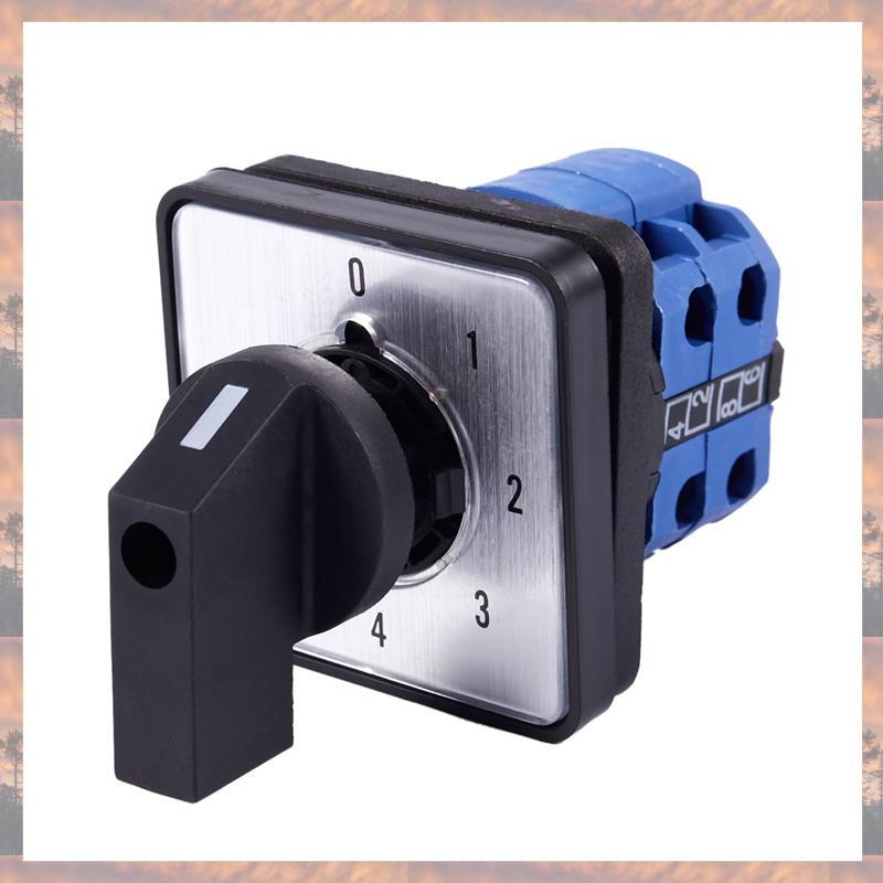 2025 Trend 6X 8 Terminals 5 Positions Master Control Rotary Cam Switch 20A Black+Blue