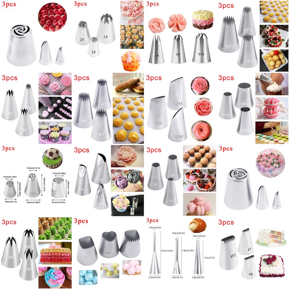 54 Styles Leaf Russian Tulip Icing Piping Nozzles Stainless Steel Flower Cream Pastry Tips Nozzles Cupcake Cake Decorating Tools