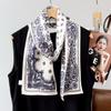 Romantic French cashew nut mulberry silk silk scarf silk thin strip silk scarf double layer scarf ribbon streamer scarf