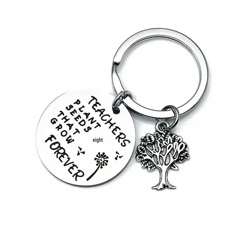 Teacher's Day Gift: 'Teachers Plant Seeds' Stainless Steel Keychain - Graduation Gift