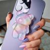 Telescopic Teddy Bear Phone Holder Clip Rainbow Fashion Stand