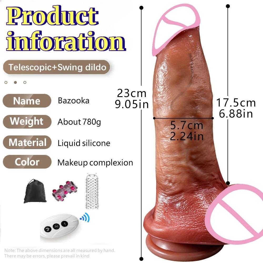 Wireless 4 In1 Automatic Telescopic Dildo Vibrator Big Realistic Penis Adult Sex Toy for Women Consolador Vagina Massager Climax