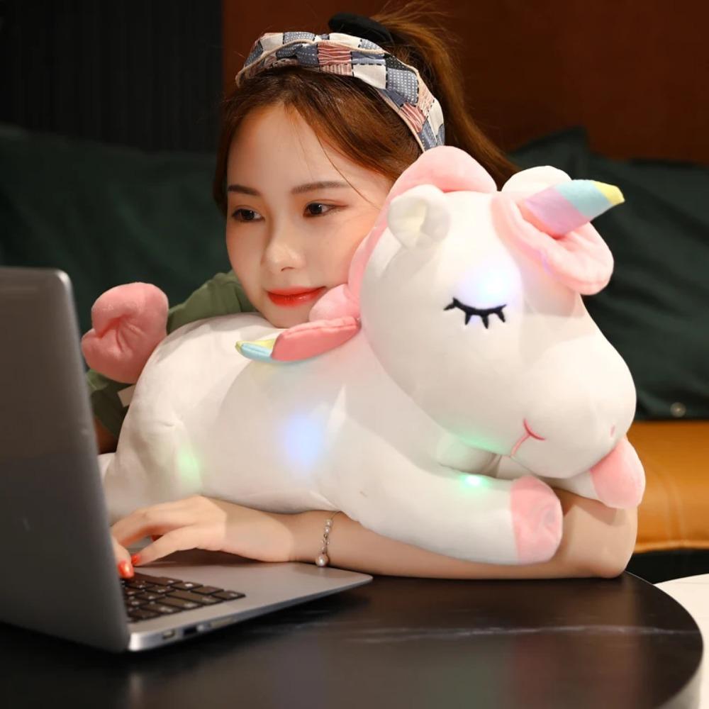 50CM Cute Glowing LED Light Unicorn Plush Toys Lovely Luminous Animal Unicorn Pillow Stuffed Dolls for Children Kids Xmas Gifts