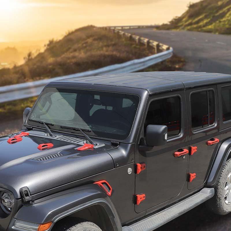 ABS Car Leaf Panel Air Vent  Decoration Tailgate Glass Hinge Tailgate Handle Shell Cover For Jeep Wrangler JL 2018 Up 4-Door  Exterior Accessories