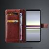 Kartenhalter-Abdeckung für Sony Xperia 5 J8210 J8270 J9210 J9260 Pu-Leder-Flip-Cover Retro-Geldbörsen-Etui Business Fundas Coque