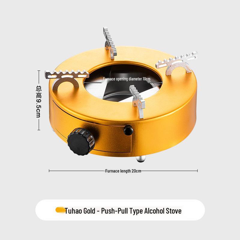 Portable Windproof Stainless Steel Alcohol Stove - Thickened Push-Pull Design for Commercial Use