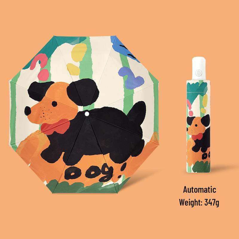 

Трехсекционный автоматический зонт от солнца и дождя двойного назначения с солнцезащитным покрытием для женщин