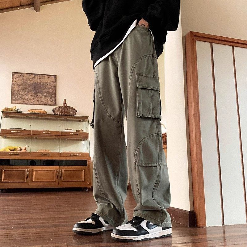 American Retro Stylish Wide Leg Leisure Cargo Pants