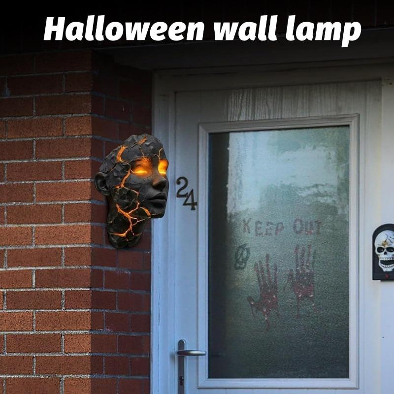 Cracked Soul Wall Light, Halloween Room Lighting Fixtures, 3D Shattered Glass Gothic Sconce for Halloween, Bedroom, Living Room Decor